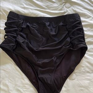 High-Waisted Black Bikini Bottoms